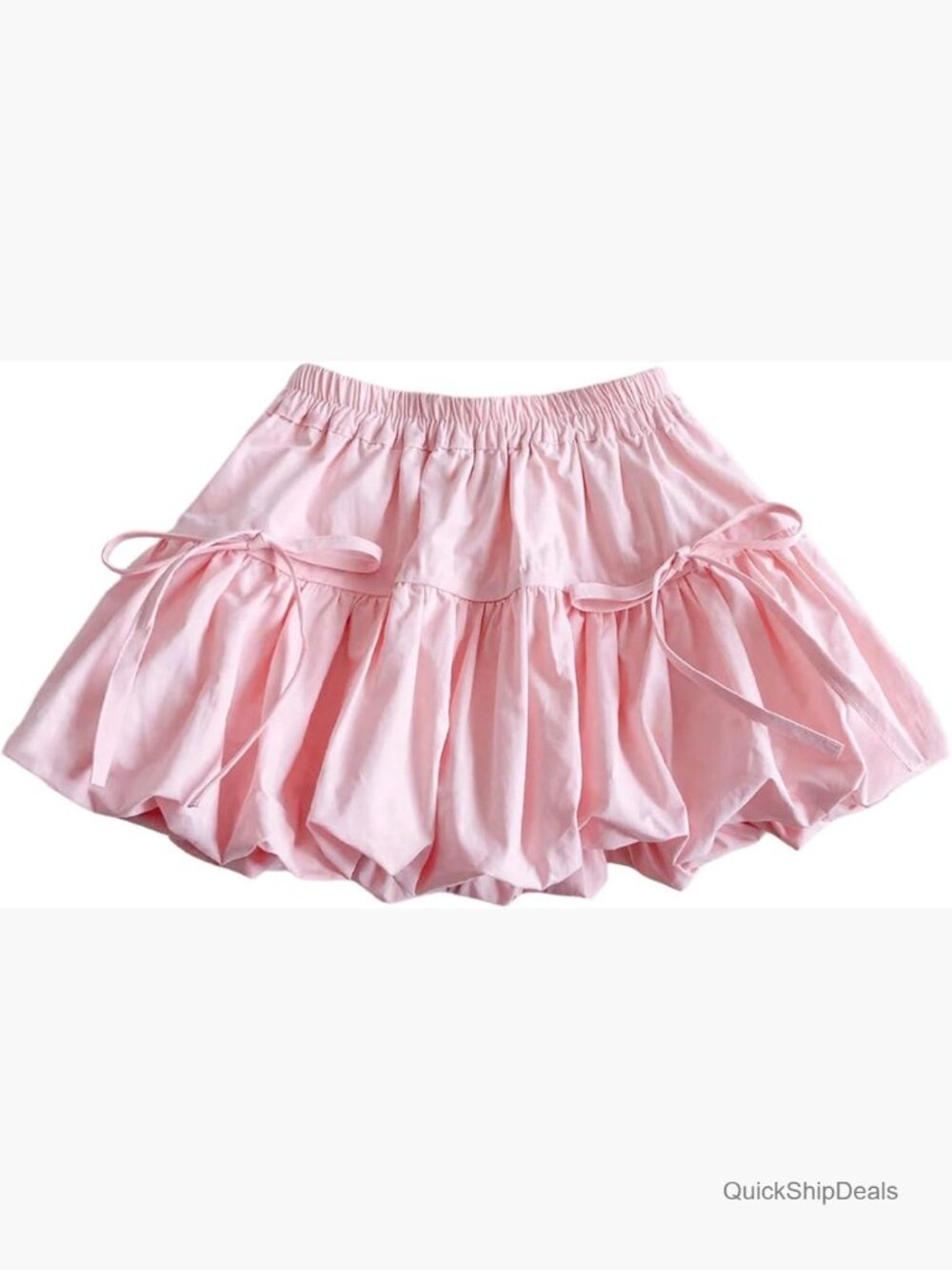 Bow A Line Flowy Bubble Mini Skirt Y2K Cute Summer Skirts